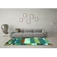 thumbnail image 3 of Ahgly Company Indoor Rectangle Abstract Turquoise Blue Contemporary Area Rugs, 4' x 6', 3 of 4