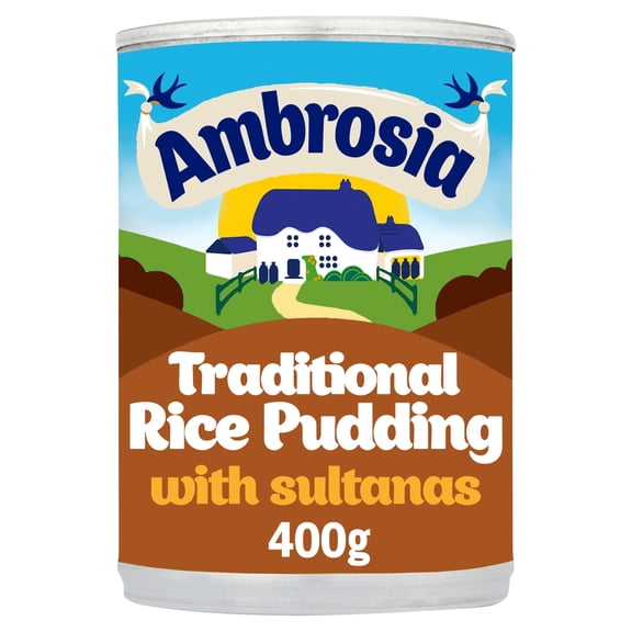 Ambrosia Creamed Rice Sultanas & Nutmeg 400G Tin, Imported from Britain