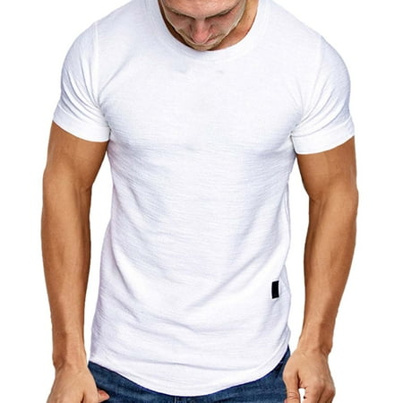 

BESTHUA T-Shirt Summer Solid Color Breathable Quick Dry Top for Men