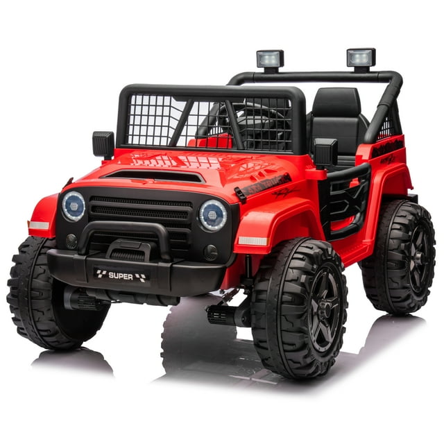 VOLTZ TOYS 2026 Nouveau Jeep Outreach Camion pour Enfants 24 V à 2 Places - Batterie Électrique, Moteurs Doubles, Télécommande 2,4 g et Lumières DEL Halo - Rouge
