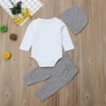 thumbnail image 5 of Newborn Infant Baby Boy Little Brother´s Romper Tops Pants Trousers Hat Outfit Set, 5 of 5