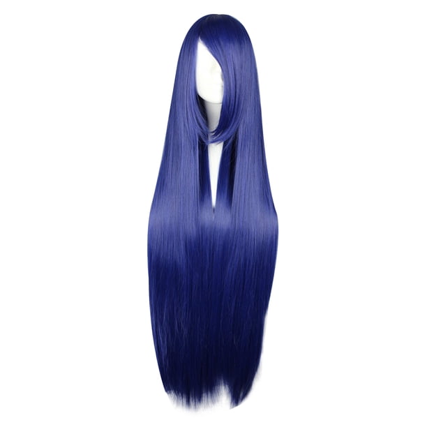Humano Cabello Pelucas para Mujeres 39 Oscuro Azul Pelucas con Peluca Gorra