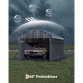 thumbnail image 4 of 10'X15'X9' Metal Carport, Enclosed Car Ports with Heavy Duty Steel Frame and 220 g Tarp, All-Weather Carport, for Sedans, Boats, and Tractors, 4 of 6