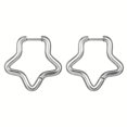 thumbnail image 4 of 1 Pair Trendy Stainless Steel Pentagram Star Earrings For Men, 4 of 5