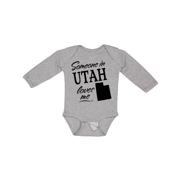 Inktastic Someone in Utah Loves Me Boys or Girls Long Sleeve Baby Bodysuit
