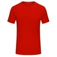 thumbnail image 1 of T-shirt à Manches Courtes Raglan Col Rond Uni pour Hommes - Entraînement Entraînement Physique, Nylon Respirant, Design Sportif - M-TTTTG, 1 of 2