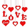 thumbnail image 1 of 11 Pcs Red Felt Hanging Heart & Love Decorations for Valentine's Day Wedding Party Banner Romantic Indoor Outdoor Hanging Decor for Anniversary, 1 of 3