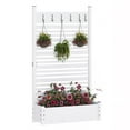 thumbnail image 6 of Uforic Outdoor Privacy Screen with Planter Box, 72"H x 42"W Wood Fence Panel for Backyard, White, 6 of 8