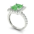 thumbnail image 2 of Clara Pucci 14K White Gold Solid Gold Green Halo Anniversary Ring for Women - 3.84 cttw Emerald Cut, 2 of 8