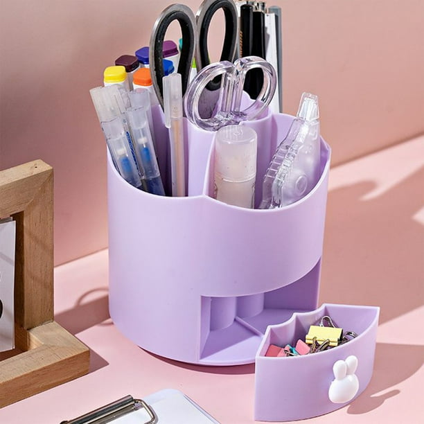 Xihbxyly En Venta Organizador de Escritorio Giratorio 360 Grados para Bolígrafos, Organizador de Papelería para Oficina de Estudiantes, Cubo para Brochas de Maquillaje