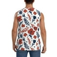 thumbnail image 4 of Balery Red Blue Leaves Men's Sleeveless Muscle Shirts Workout Tank Top, Moisture Wicking, Odor Protection-Medium, 4 of 8