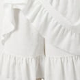 thumbnail image 6 of MIXUE Skirts For Women Summer Solid Color Ruffled Elastic Waist Casual Comfortable Mini Tennis Skirt Daily-Wear,White,XL, 6 of 9
