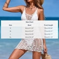 thumbnail image 3 of Feancey Crochet Beach Cover Up Dress Women Sequin Swimsuit CoverUps Sleeveless Hollow Out Bikini Cover Ups Bathing Suit Swimwear White L, 3 of 9