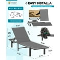 thumbnail image 4 of MUCHENGHY Aluminum Outdoor Chaise Lounge Chair with Wheels, 5-Position Poolside Lounger, 4 of 8