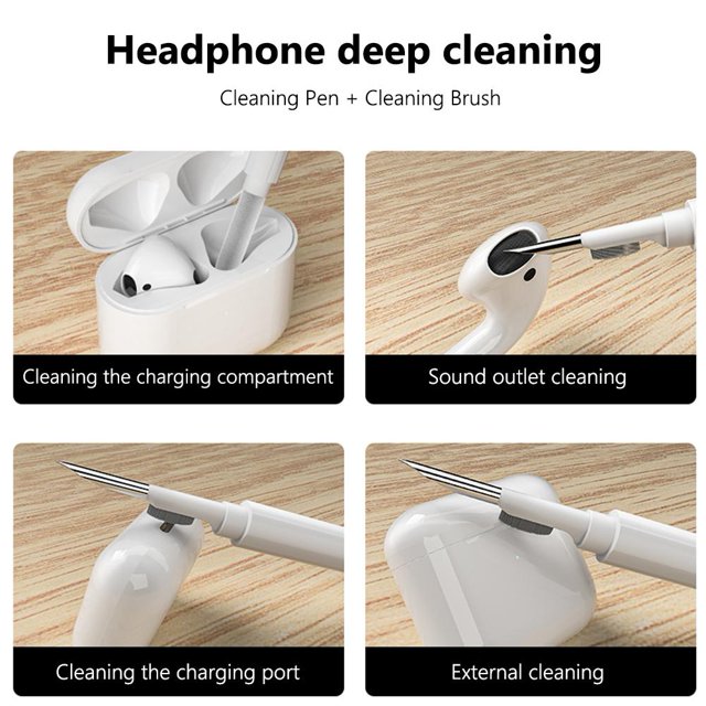 Kit de limpieza 6 en 1 para auriculares de teléfono, cepillo de limpieza para teclado con extractor de llaves (blanco) Ehuebsd Para estrenar