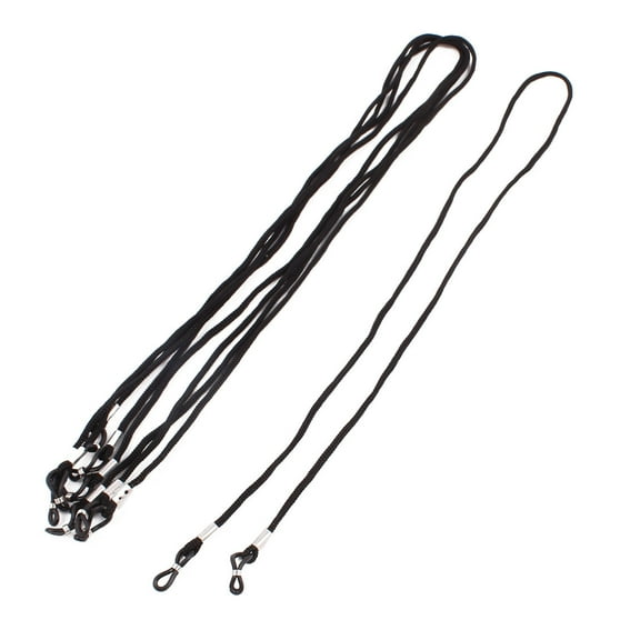 Unique Bargains Glasses Sunglasses Neck Adjustable Lanyard Holder Strap String Black 5pcs