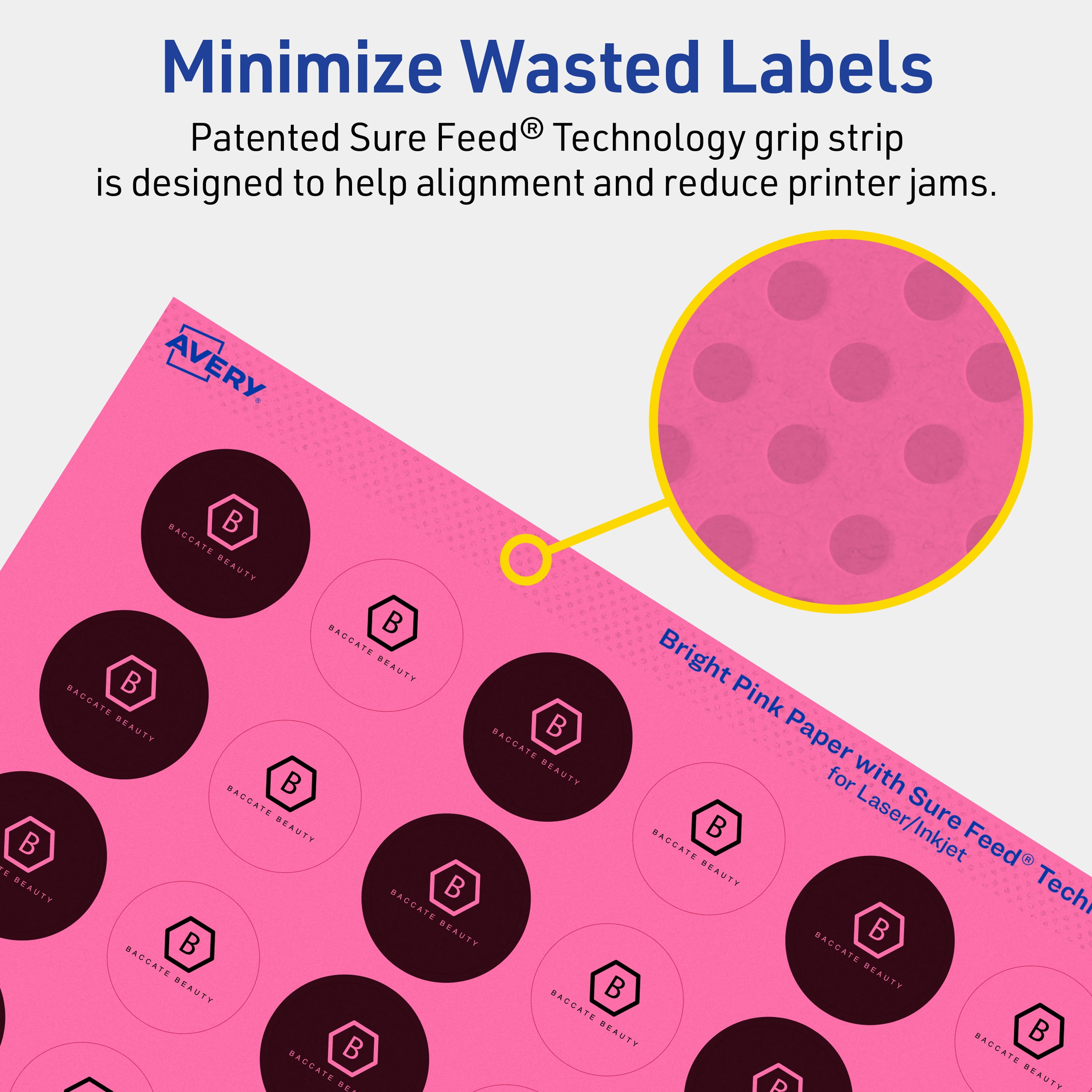 Avery Printable Round Labels, Bright Pink, 1" Diameter, 960ct