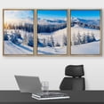 thumbnail image 2 of wall26 Framed Canvas Print Wall Art Set Sunshine Snowy Winter Mountain Forest Nature Wilderness Photography Realism Rustic Landscape Colorful Cool for Living Room, Bedroom, Office - 16"x24", 2 of 5