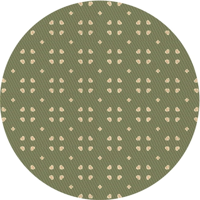 Ahgly Tapis Rond Lavable en Machine Intérieur Transitionnel Vert Fougère, 3 Pieds Rond