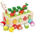 thumbnail image 1 of 2 años | Juguete de madera para bebés a partir de 1 año | Juego de rompecabezas de madera de cosecha de zanahorias | Regalo de Pascua de juguetes educativos para niños de 2 a 3 años, 1 of 5