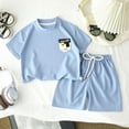 thumbnail image 2 of Akiihool Summer Sets Newborn Boys 2 Piece Toddler Baby Boy Clothes Short Sleeve Top Shorts Cute Summer Outfit Set (Blue,18-24 Months), 2 of 5