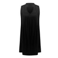 thumbnail image 4 of Robes pour Femmes 2024 Été Ample Décontracté Couleur Unie Col en V Sans Manches Robe d'Été Débardeur 50 % de Réduction!, 4 of 5