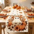 thumbnail image 6 of PoyoKee Halloween Table Runner 72 x 13 inch, Black Orange Striped Decorative Runner for Dining Table, Farmhouse Kitchen Decor, Halloween Decorations, 6 of 6