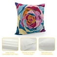 thumbnail image 4 of JEUXUS  Floral Throw Pillow Cushion Case, Abstract Flowers and Petals with Exotic Vibes Colorful Modern Style, Modern Accent Double-Sided Digital Printing,Blue Pale Orange and Plum, 4 of 5