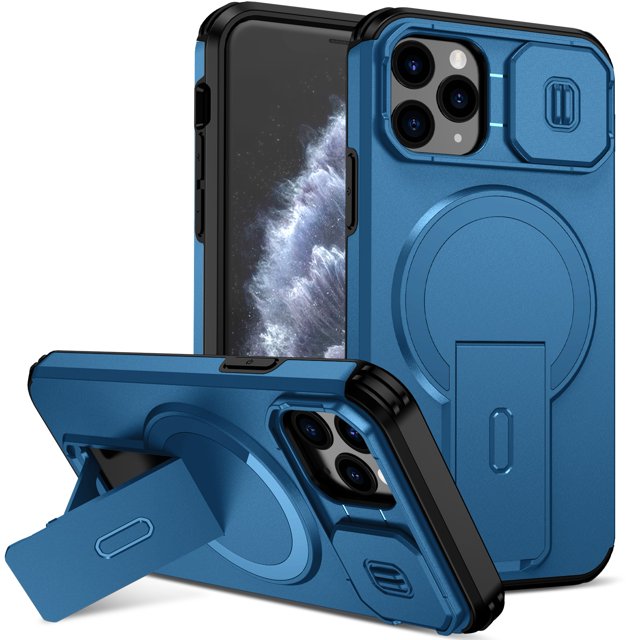 GANGXUN Étui Magnétique pour iPhone 12 Pro Max – Étui de Protection Antichoc avec Support Caché et Protection Double Couche
