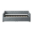 thumbnail image 5 of imerelez Twin Size Daybed with Drawers Upholstered Tufted Sofa Bed, with Button on Back and Piping on Waved Shape Arms-Light Grey, 5 of 7