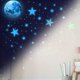 thumbnail image 4 of Pegatina de pared CHAO Estrella oscura que brilla en el techo y luna decoración de pared para niños, 4 of 5