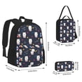 thumbnail image 4 of Naloa Llamas 1 Print Large Capacity Backpack Lunch Bag Pencil Case Combination 3 Piece Set for Student, 4 of 8