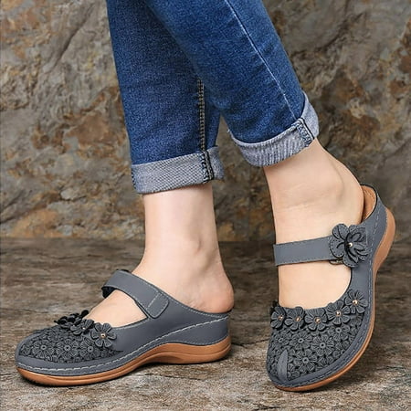 

Feiboyy Sandals For Women Ladies Girls Comfortable Hollow Out Round Toe Wedges Slippers