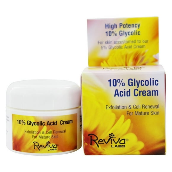 Reviva Labs - Force Professionnelle 10% Acide Glycolique Crème pour le Visage Anti-Âge - 1,5 oz.