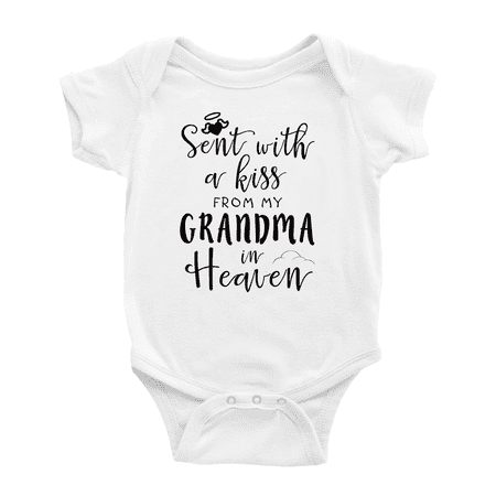 

Sent with A Kiss from My Grandma in Heaven Cute Baby Boy Girl One-pieces Unisex