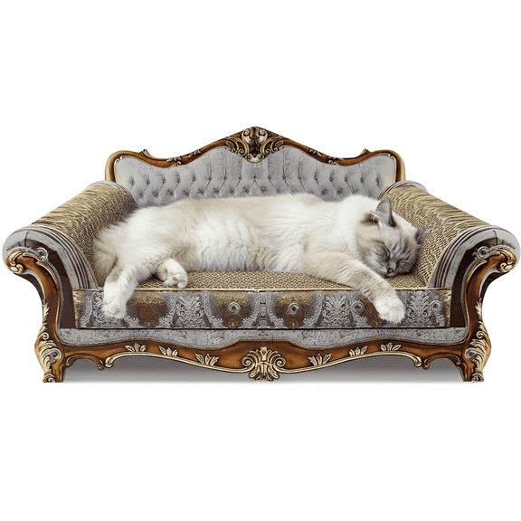 Mashelly Cat Sofa Bed, Sofa Shaped Scratching Couch,Thick Scratching Cardboard, Lounge Bed for Indoor Rest&Play, Sofa Scratcher Pad (22 "L X 12.6" W X 12.6 "H)
