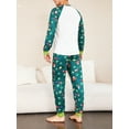 thumbnail image 4 of Christmas Family Pajamas Matching Set Letter Print Long Sleeve Tops and Santa Claus Print Pants Sleepwear, 4 of 10