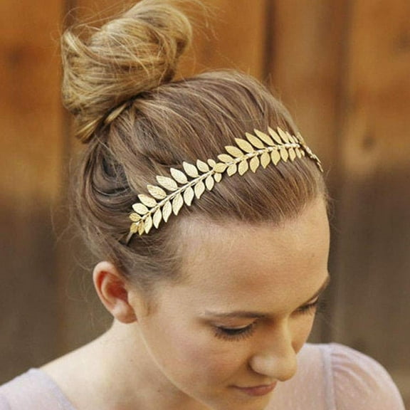 Gold Leaf Wedding Headband Greek Goddess Bridal Headpiece Olive Branch Hair Accessories for Women and Girls