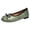 Green, variant on Women's Flat Loafers Hidden Pattern Bowknot Lightweight Dress Shoes Ballet Square Toe Comfortable Casual Slip on Footwear Silver Size 6.5
