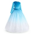 thumbnail image 2 of IBTOM CASTLE Flower Girl Velvet Floral Gradient Sequins Dress for Kids Wedding Bridesmaid Pageant Communion Formal Princess Puffy Gown 11-12 Years Sky Blue Sequins, 2 of 8