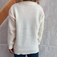thumbnail image 5 of Bow Sweater for Women Long Sleeve Crewneck Solid Knit Pullover Top White L, 5 of 5