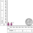 thumbnail image 3 of Gem Stone King 14k White Gold Pink Created Sapphire and Red Garnet Earrings for Women (3.48Cttw, GemstoneSeptember Birthstone, Oval 8X6MM, Round 2.5MM), 3 of 5