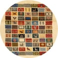 thumbnail image 1 of Ahgly Company Indoor Round Contemporary Sienna Brown Abstract Area Rugs, 4' Round, 1 of 6