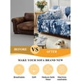 thumbnail image 5 of Navy Blue Flowers Couch Cover for 2 Cushion Couch, Summer Pastoral Botanical Washable Love Seat Sofa Covers Slipcover, Throw Sofa Covers for Pets, Furniture Protector 71"x102", 5 of 9