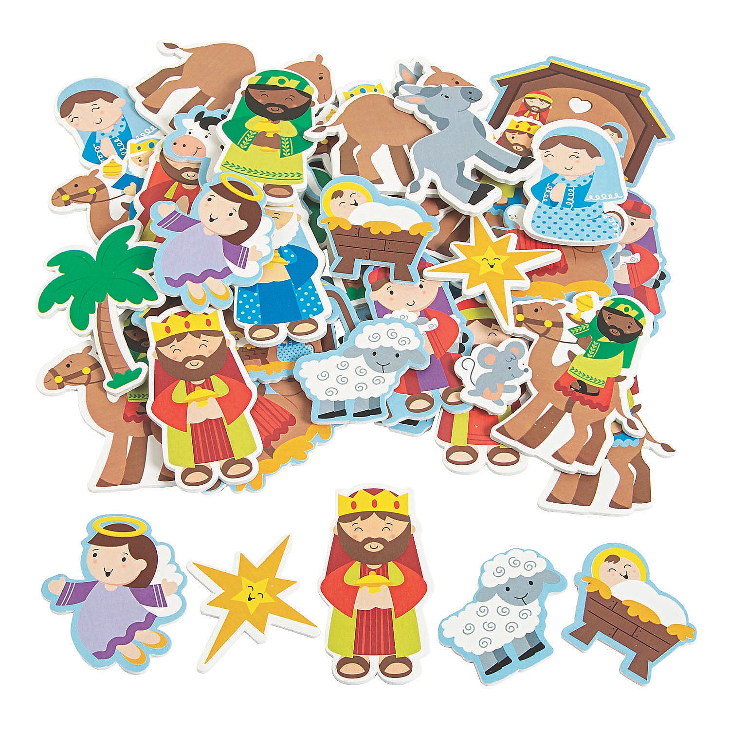 Nativity Foam Adhesive Shapes Craft Supplies 300 Pieces