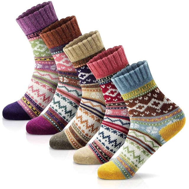 Calcetines de invierno para mujer, calcetines cálidos y gruesos de lana suave, calcetines de regalo de Navidad para mujer, calcetines acogedores (color aleatorio)