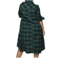 thumbnail image 4 of TAGOLD Womens Evening Dress,Summer Dress for Womens,Fashion Women Casual Dress V-Neck Long Sleeve Dress Long Waist Patchwork Dress, 4 of 4