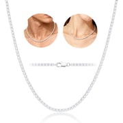 APSVO S925 Sterling Silver Plated Tennis Necklaces for Women CZ Chain Prom Wedding Birthday Mothers Day Jewelry Gifts Teen Adults Mom Female Daughter Girlfriend Wife Age Ideas 1.5/2mm