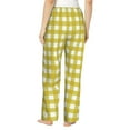 thumbnail image 3 of Daiia Yellow Checkboard Women's Sleep Pant with Pockets and Drawstring,Pajama Pants-Large, 3 of 9