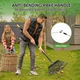 thumbnail image 3 of Garden Leaf Rakes, 6FT Rake for Lawns Heavy Duty 25 Metal Tines 18.5 inch Wide, Adjustable Steel Handle, Rakes for Leaves, Gathering Shrub, Grass, Flower Beds, 3 of 10
